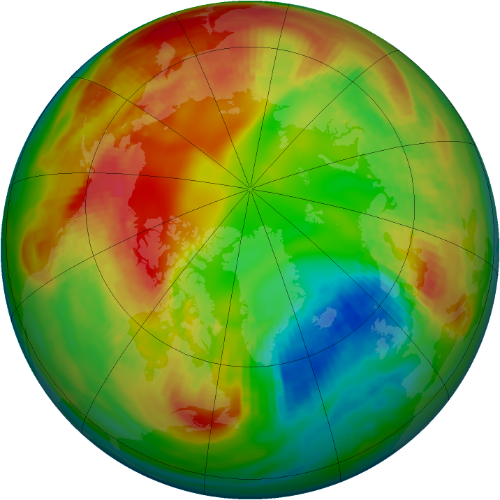 Arctic ozone map for 09 February 1984